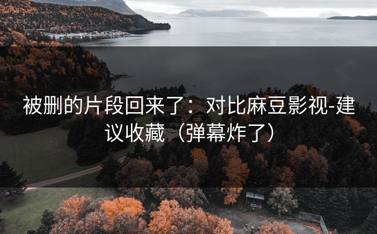 被删的片段回来了：对比麻豆影视-建议收藏（弹幕炸了）