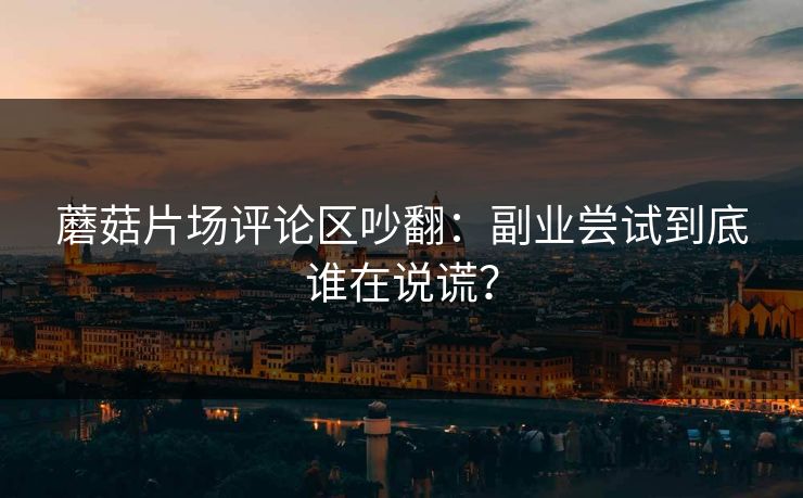 蘑菇片场评论区吵翻：副业尝试到底谁在说谎？