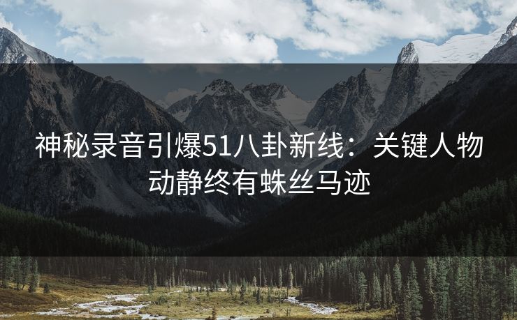 神秘录音引爆51八卦新线：关键人物动静终有蛛丝马迹