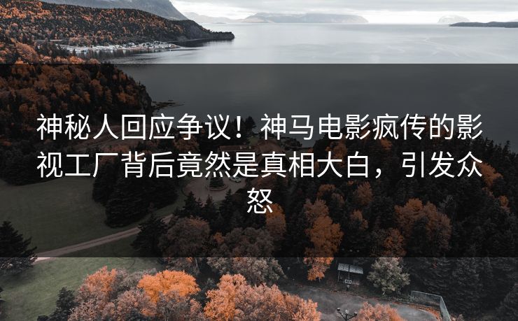 神秘人回应争议！神马电影疯传的影视工厂背后竟然是真相大白，引发众怒